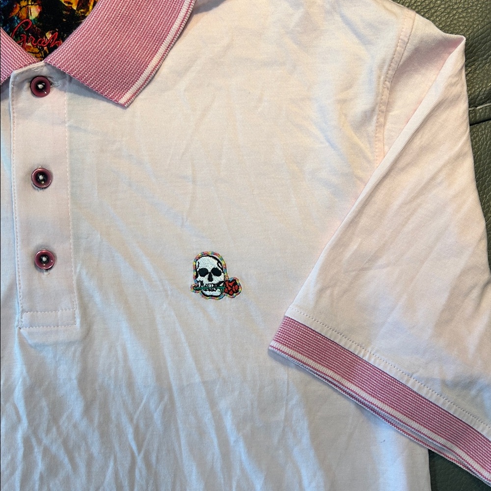 Robert Graham Pink Polo Shirt, size M, NWT - Picture 4 of 6